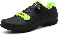 Bicycle Shoes for Men and Women Without Lock Road Bike Bicycle Hard-Soled Sneakers (10,Black)