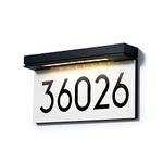 House Numbers Solar Powered, Address Plaques for House, LED Illuminated Waterproof Outside Address Sign 3000K Warm White LED