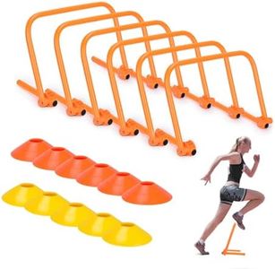 BOOSTEADY Agility Speed Training Hurdles, Adjustable Agility Training Hurdles for Football, Basketball, Soccer Hurdles Training Equipment Set of 6, with 12 Marker Cones, 1 Storage Bag