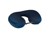 Sea to Summit - Aeros Premium Traveller Neck Pillow - Lightweight - Adjustable Closure For Support - Very Soft Brushed 50D Polyester Fabric - Zippered Pouch - For Airplane Travel - Navy Blue - 93g