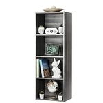 Iris Ohyama, Cabinet with 4 shelving/Wooden storage with shelves/Bookcase/Side furniture, Easy assembly, Modular, Design, Office, Living Room,Bedroom - Basic Storage Shelf - CX-4 - Grey Oak, Medium