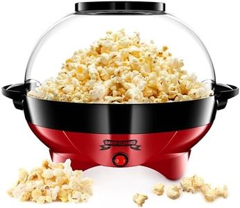 Gadgy Macchina Popcorn | Macchina per Pop Corn ad Aria Calda l Preparazione Salutare, Senza Olio o Grassi l Macchina Pop Corn con Misurino e Coperchio Superiore Rimovibile l Rivestimento Rosso Retrò