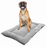 Dog Crates + Dog Bed - Extra Large Washable Mattress | Comfortable Dog Cushion | Warm Dog Mat with Anti-Slip Bottom | Collapsible Bed | Puppy Mat Pad Blanket Dog XL Bedding in Grey (107x72cm)