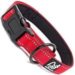 Happilax Reflective Padded Dog Collar with Strain Relief for Big Dogs, Neck Size 45-50 cm