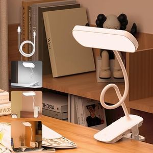 40 LED Desk Lamp with Clamp, Yakiter,Eye Protect Book Light, 3 Color Modes Dimmable Table Lamp, Charging and Plugging in,Rechargeable USB Clip on Desk Light for Bed Headboard, Workbench, Home