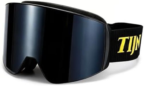 TIJN Ski Snowboard Goggles, Anti-Glare & Fog Coating UV400 OTG Snow Goggles for Men Women Youth with Replaceable Lens, Ouroboros