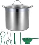 Canning Supplies Canning Pot ＆ Canning Kit 7Pcs/Set 21.5 Qt Water Bath Canner Pot Food Grade Satinless Steel Canning Pot With Rack and Lid Canning Supplies Kits