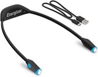 Energizer LED Rechargeable Black (Neck Light) Flex, Book Light for Reading in Bed, 3 Brightness Levels & Dimming Feature, Bendable Arms, Long Lasting, Perfect for Reading, Knitting, Camping, (1-Pack)