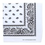 Motique Accessories Extra Large Paisley Bandana-White