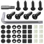 Anti-Theft License Pla te Screws Kits- Stainless Steel Plate Mounting Hardware for Car Tag Frame, M6 Security Self-Tapping Screws Fit Front Bumper. (Black)