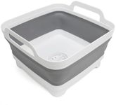 Collapsible Sink for Kitchen, Foldable Laundry Basin with Drain Plug, 8.5L/2.24 Gallon Plastic Laundry Bucket - Space Saving, Multipurpose Dish Tub Suitable Kitchen Laundry Camping RV