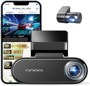 ddpai N5 Dual 4K Car Dash Cam Front and Rear 2160P+1080P Dashcam Built-in 32G eMMC Voice Control ADAS 5G WiFi GPS G-Sensor with APP Control Night Vision 24 Hours Parking Monitor Support 512GB TF Card