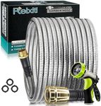 Relxitl Garden Hose 100ft - Stainless Steel Garden Hose Metal, Flexible Water Hose with Sprayer for Yard - Never Kink & Tangle, Durable and Leak Proof Heavy Duty for Outdoor Use