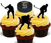 Made4You Ice Hockey - Edible Cupcake Toppers - Stand-up Wafer Cake Decorations (12)