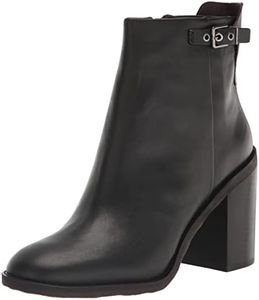 Franco Sarto Women's L-Rivet Ankle Boot, Black Leather, 6 US