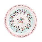 Tyrrell Katz Kids Unicorns Printed Plate in Pink Melamine - Dishwasher Safe Children's Outdoor Dining Everyday Tableware - 21.5 cm Diameter