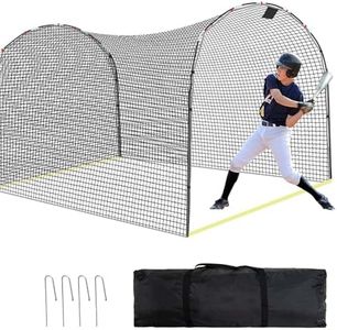 HIGOOD 13x10x8FT Baseball Batting Cage Heavy Duty Baseball Net with Steel Frame Portable Hitting Tunnel for Backyard
