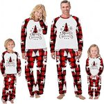 Oriental eLife Christmas Matching Family Pyjamas Outfit Set Sleepwear Holiday Party Long Sleeve T-Shirt +Pants Pajamas 2PCS Set for Adults Womens Kids Toddle Baby Nightshirts Nightwear