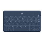 Logitech Keys-To-Go Wireless Bluetooth Keyboard For iPhone, iPad, Smartphone, Tablet, Windows, Apple TV, Ultra-Thin, Ultra-Light, Short-Cut Keys, QWERTY UK Layout - Blue