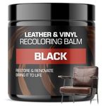 FORTIVO Black Leather Recoloring Balm - Leather Repair Kits for Couches - Leather Color Restorer for Furniture, Car Seats, Belt, Boots - Leather Repair Cream for Upholstery - Refurbishing Black Leather Dye