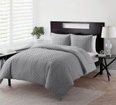 VCNY Home | Soft & Cozy Geometric Embossed Microfiber Comforter, Premium 3 Piece Bedding Set, Stylish Chic Design for Home Décor, Grey, King