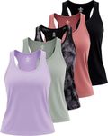 5 Pack: Womens Plus Size Quick Dry Fit Ladies Tops Blouse Tee Athletic Yoga Workout Running Gym Active Tees Exercise Women Racerback Sleeveless Flowy Fitness Loose Fit Tank Top Just My- Set 13, 3X