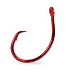 Mustad UltraPoint Demon Wide Gap Perfect in-Line Circle 1 Extra Fine Wire Hook | for Catfish, carp, Bluegill to Tuna | Saltwater or Freshwater Fishing Hooks [Size 2/0, Pack of 10], Blonde Red