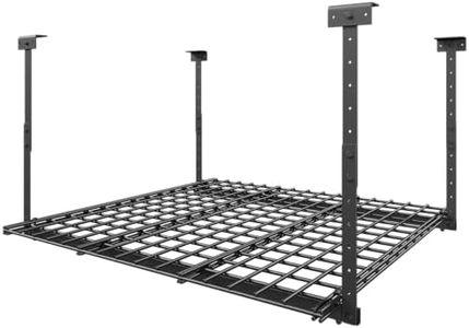Jusgym 45-Inch x 45-Inch Overhead Garage Storage Rack, 17"-28" Height Adjustable Garage Ceiling Storage Racks, Heavy Duty Storage Organizer System, 250LBS Weight Capacity, Black