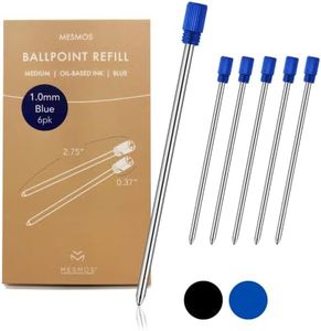 MESMOS Ballpoint Pen Refills 2.75inch (7cm) Pen Refills 1.0mm Medium Tip,Pen Replacement Cartridges Twist Pens and Crystal Ball Point Pens, fits The Mesmos Glorious Pen Set. (Blue Ink)