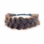 TOECWEGR Synthetic Hair Braided Headband Classic Wide Strands Wedding Disorderly Fluffy Braids Wig Band Women Beauty Accessory