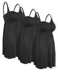 iloveSIA 3PACK Maternity Nursing Dresses Breastfeeding Dress Nightgown Tops for Labor/Delivery/Hospital 3Black Size XL