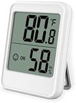 Gominimo 10 Seconds Refresh Rate Thermo Hygrometer with 3 Mounting Options (No Highlow Record (White))