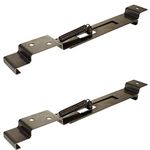 BITS4REASONS - 2 X (1 PAIR) SQUARE RECTANGLE TRAILER NUMBER PLATE HOLDERS CLIPS LICENSE PLATE BRACKETS STAINLESS SPRING LOADED STEEL - ADJUSTABLE UK SIZE PLATE 18-21 CM (180-210 MM) DEPTH