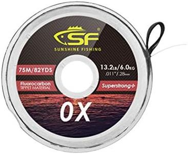 SF Clear Fluorocarbon Tippet Material Line Fly Fishing Tippets Leaders Trout Line 75M # 0X 1PCS