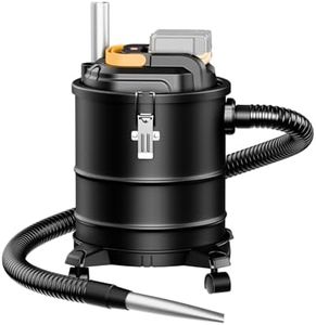 DeForce Cordless Ash Vacuum, for DeWalt 20V Max Battery, 4-Gallon Portable Ash Vacuum Cleaner, Black, with Hose Nozzles HEPA Filters Wheels, for Pellet Wood Stove BBQ Grill (NO Battery)