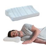 The White Willow Cervical Contour Hard Grade Foam Orthopedic Bed Pillow For Sleeping, Hypoallergenic Neck Optimum Support for Pain Relief With Washable Zippered Pillow Cover (19"L x 12"W x 4"H), Multi