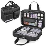 Damero Locking Pill Bottle Organizer, Medicine Storage Bag Medication Organizer Travel Carrying Case for Large Pill Bottles, Medications and Medical Supplies,Black