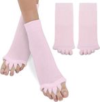 Pewsty Foot Alignment Socks Finger Toe Separator Easing Foot Pain, Improving Posture & Increasing Flexibility for Men & Women for office,Yoga | Foot Pain Relief (Baby Pink)