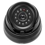 kwmobile Dummy Camera with Light - Fake CCTV Security Surveillance Dome with Flashing LED Lights - Theft Deterrent for Indoor or Outdoor Use - Black