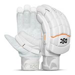 DSC Krunch 1.0 Leather Cricket Batting Gloves for Mens, Size - Mens, Right Hand, White Orange