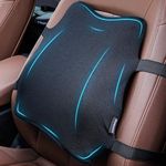 FORTEM Lumbar Support Car Cushion, Back Support for Car Seat, Memory Foam Pillow, Breathable & Washable Cover