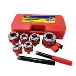 HFS(R) Ratchet Pipe Threader Kit - Ratcheting Pipe Threading Tool Set with 6 Dies (1/4",3/8", 1/2", 3/4",1", and 1-1/4")