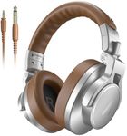MAONO Professional Studio Monitor & Mixing DJ Headphones - Over Ear Closed Back Stereo Wired Headphones for Guitar AMP, Podcast, Recording, Streaming, PC, Music, Keyboard, MH700 Silver