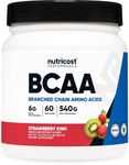 Nutricost BCAA Powder (Strawberry Kiwi) 60 Servings - Optimal 2:1:1 Ratio