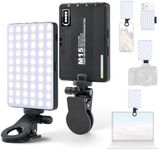 Aonjrs Selfie Light with Front & Back Phone Clip, Rechargeable Fill Light, 72 LEDs Camera Light, 3 Light Modes, 5 Brightness Adjustable, Portable Clip on Video Light for Phone, Camera,Tablet, Laptop