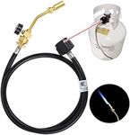 Propane Gas Tank Turbo Torch Hose Adapter Kit, Portable Propane Torch for Brazing Soldering Welding, Fuel by Propane Gas Cylinder