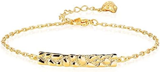 Fettero 14K Gold Bracelet for Women Gold Plated Bracelet Dainty Chain Gold Beaded Bracelet Paperclip/Curb/Figaro/Satellite Chain Adjustable Bracelet Jewelry BR-071