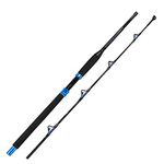 Fiblink Bent Butt Fishing Rod 2-Piece Saltwater Offshore Trolling Rod Big Game Roller Rod Conventional Boat Fishing Pole (Length: 7')