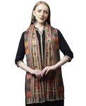 Weavers Villa Women's Acro Wool Blend Digital Print Design Woven Wraps, Stoles, Ladies Shawls, 100cm x 200cm (Design-1)