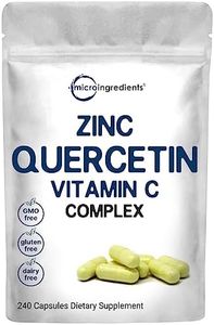 Micro Ingredients Quercetin with Vitamin C and Zinc, 240 Capsules | Quercetin 500mg, Vitamin C 500mg, Zinc 50mg (Picolinate, Citrate, Glycinate, Gluconate) | Complete Immune Support Supplements